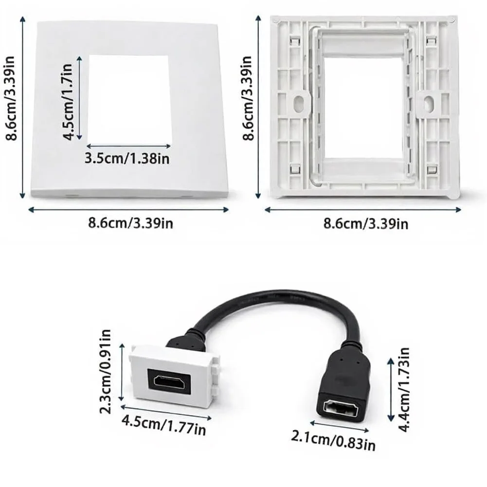 Home Cinema Setup - مقبس حائط مزدوج المنافذ مع كابل