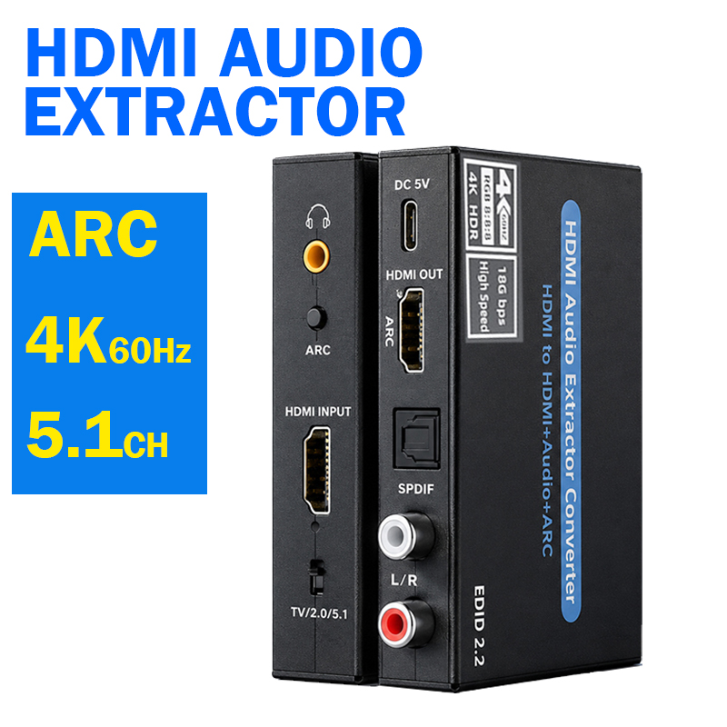 Surround Sound Decoder - مستخرج صوت HDMI بدقة 4K@60Hz مع