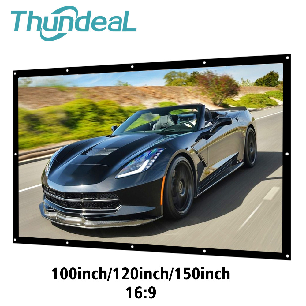 Projector Screen 100 Inch - ThundeaL 16:9 100 120 150 بوصة