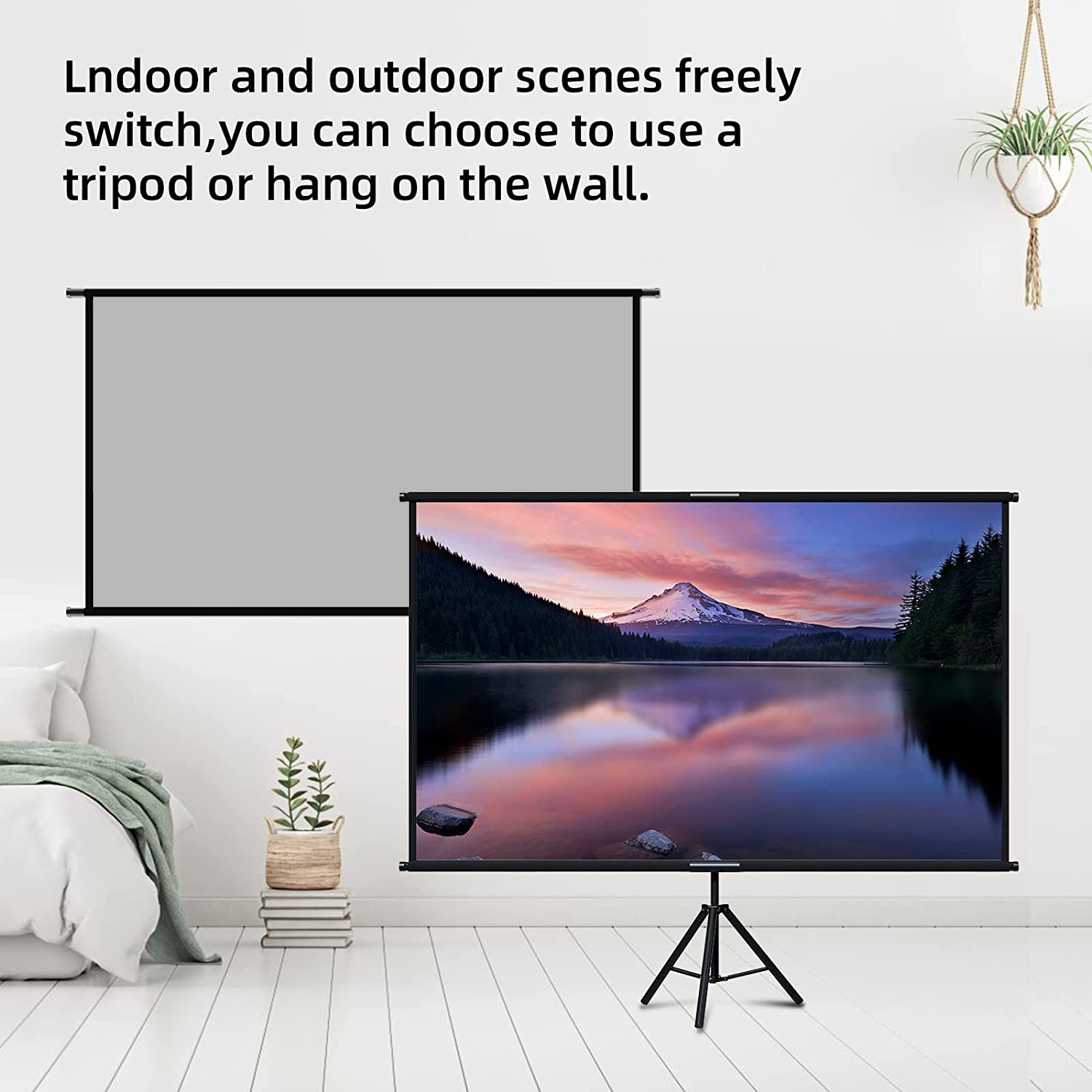 شاشة عرض VEIDADZ مع حامل معدني - مراجعة Projector Screen 100 Inch وسعره
