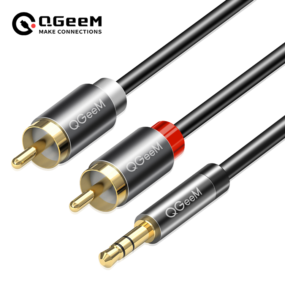 QGeeM RCA كابل 2RCA إلى 3.5 ال - مراجعة Home Cinema Beamer وسعره