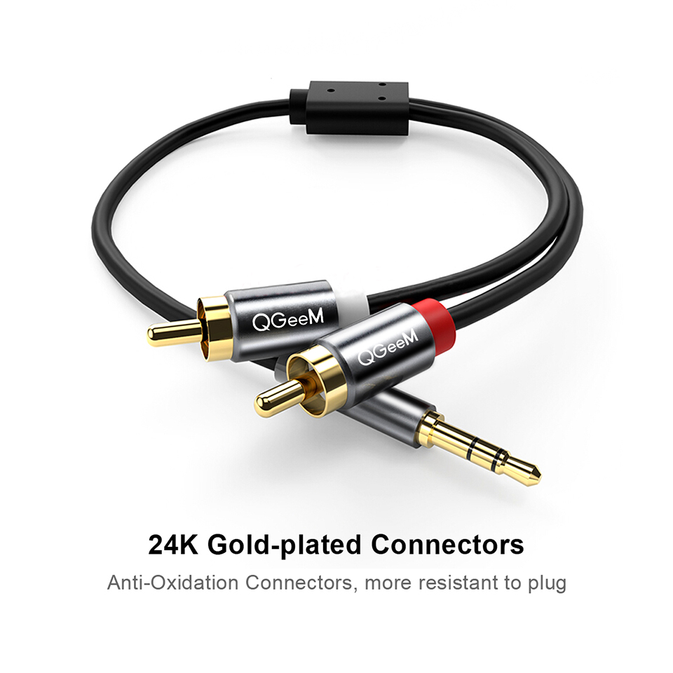 QGeeM RCA كابل 2RCA إلى 3.5 ال - مراجعة Home Cinema Beamer وسعره