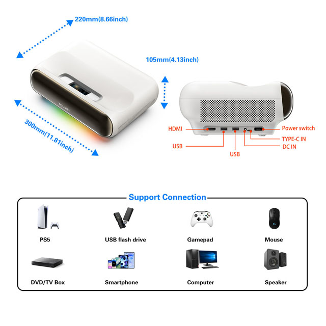 جهاز عرض ليزر ثلاثي الألوان قص - مراجعة Home Cinema Laser Projector وسعره