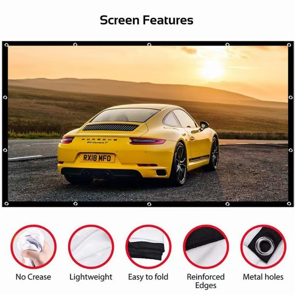 شاشة عرض محمولة خفيفة الوزن مق - مراجعة Projector Screen 100 Inch وسعره