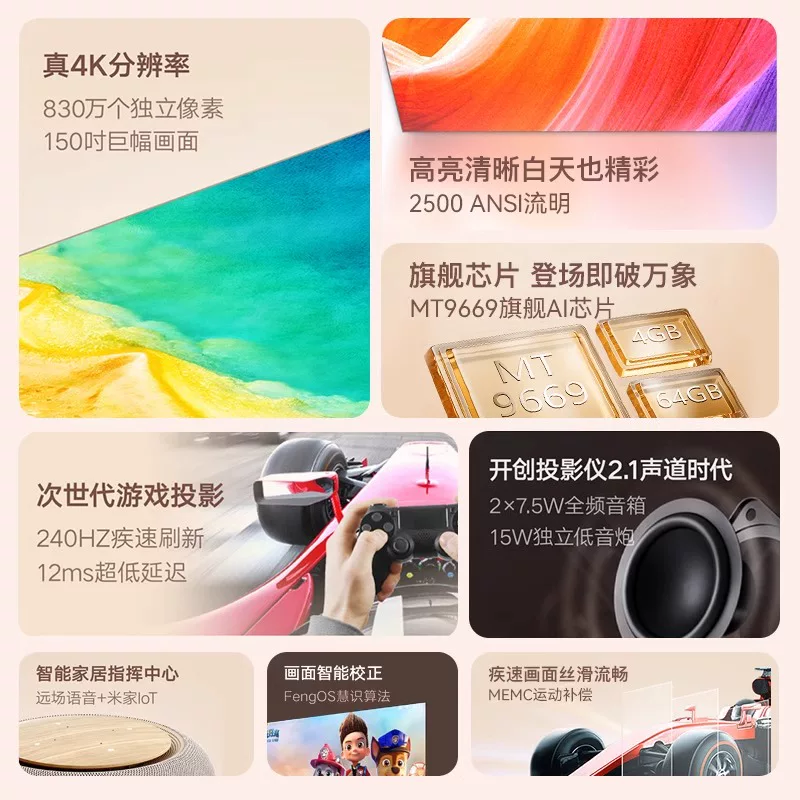 جهاز عرض ليزر جديد V10 بدقة 4K - مراجعة Home Cinema Laser Projector وسعره