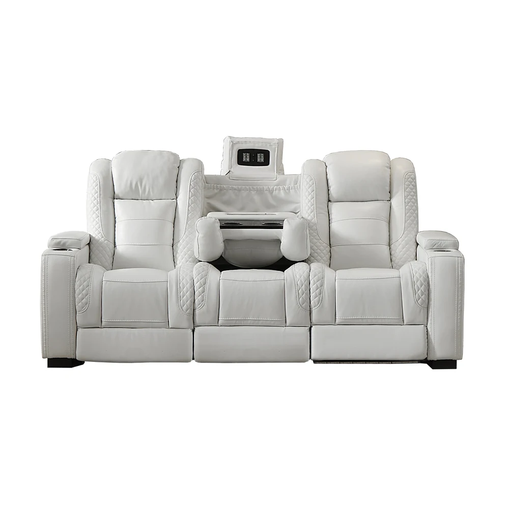 أريكة جلدية بيضاء فاخرة قابلة  - مراجعة Home Cinema Luxury وسعره