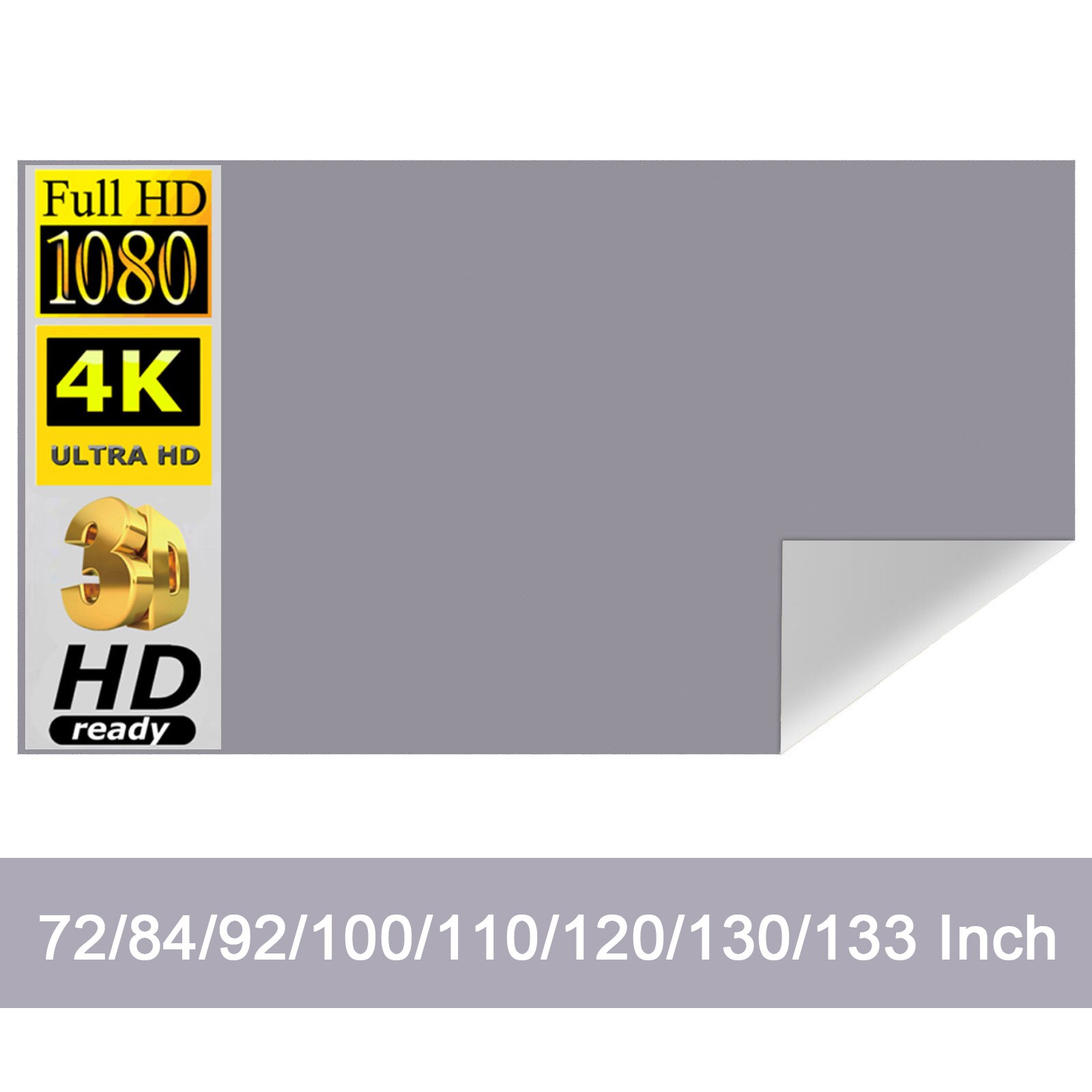 شاشة عرض عاكسة سطوع عالي 72 84 - مراجعة Projector Screen 100 Inch وسعره