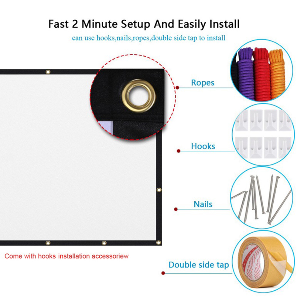 شاشة عرض محمولة للمنزل والمكتب - مراجعة Projector Screen 100 Inch وسعره
