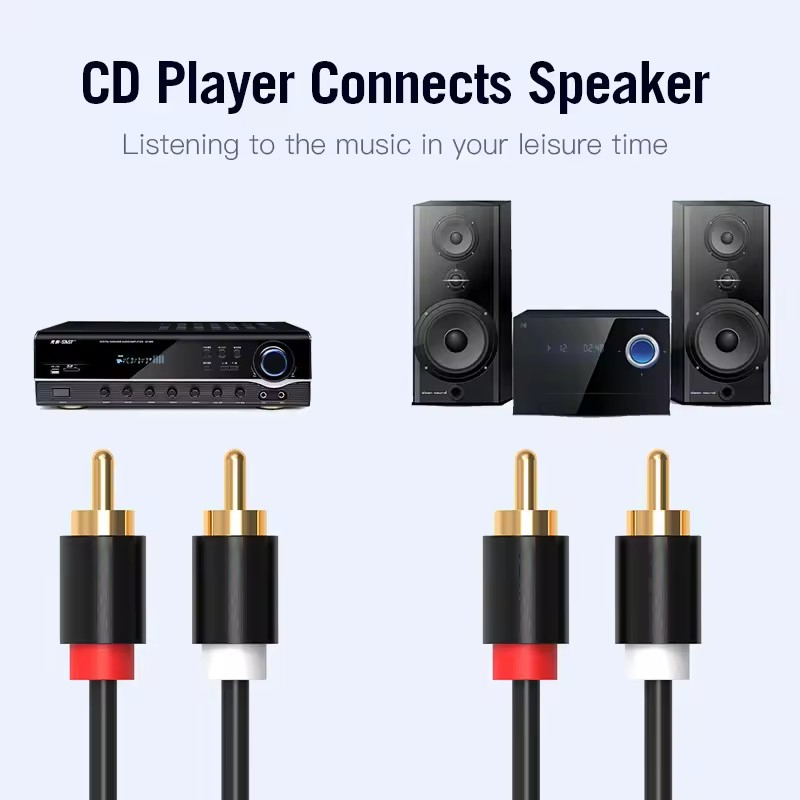 HIFI ستيريو كابل RCA 2RCA إلى  - مراجعة Home Cinema Beamer وسعره