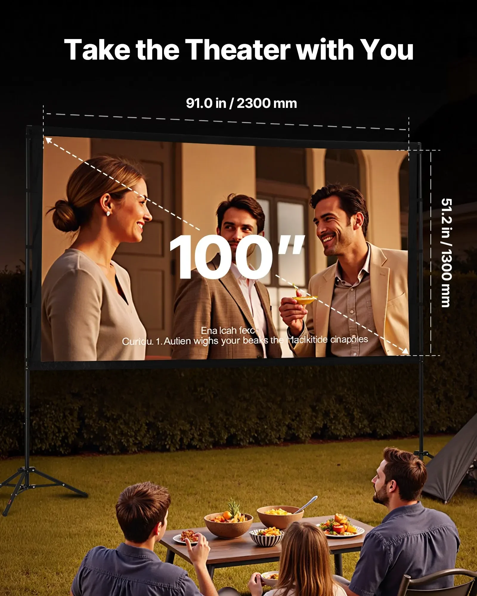 شاشة عرض ثلاثية القوائم مع حام - مراجعة Projector Screen 100 Inch وسعره