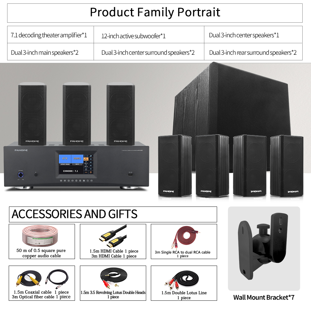 نظام صوت منزلي مصغر 7.1DTS مع  - مراجعة Surround Sound Decoder وسعره