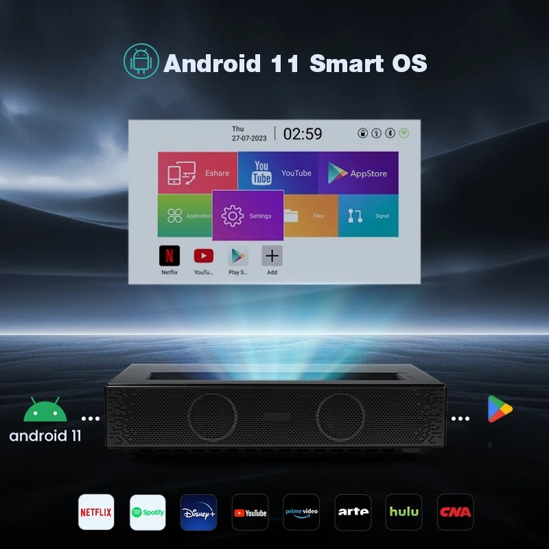 جهاز عرض ليزر DLP UST بدقة عال - مراجعة Home Cinema Ultra Short Throw Projector وسعره