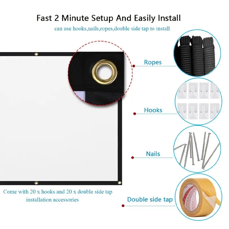 شاشة عرض للبروجيكتور بنسبة 16: - مراجعة Projector Screen 100 Inch وسعره