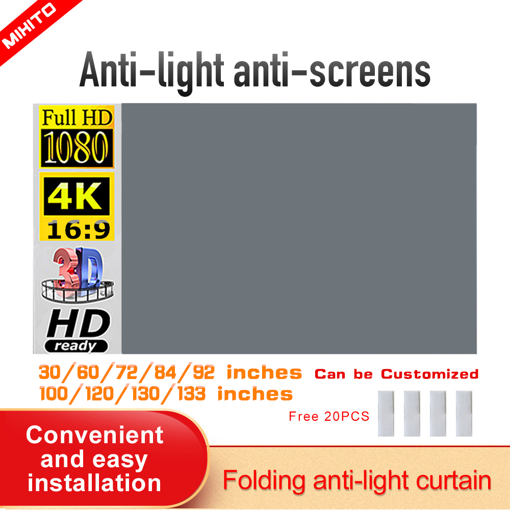 MIXITO شاشة عرض بسيطة 16:9 ستا - مراجعة Projector Screen 100 Inch وسعره